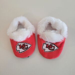 Kansas City Chiefs NFL Baby Booties Slippers Size L Faux Fur